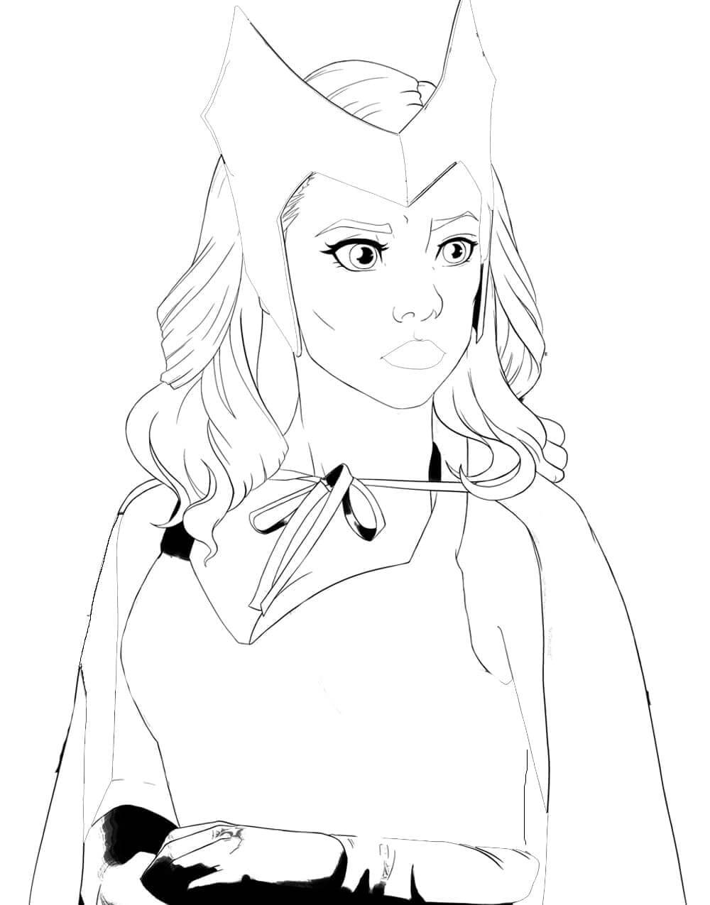 Dibujo de Wanda de Wandavision 1 para Colorear