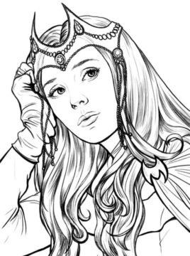 Dibujo de Wanda en Wandavision para Colorear