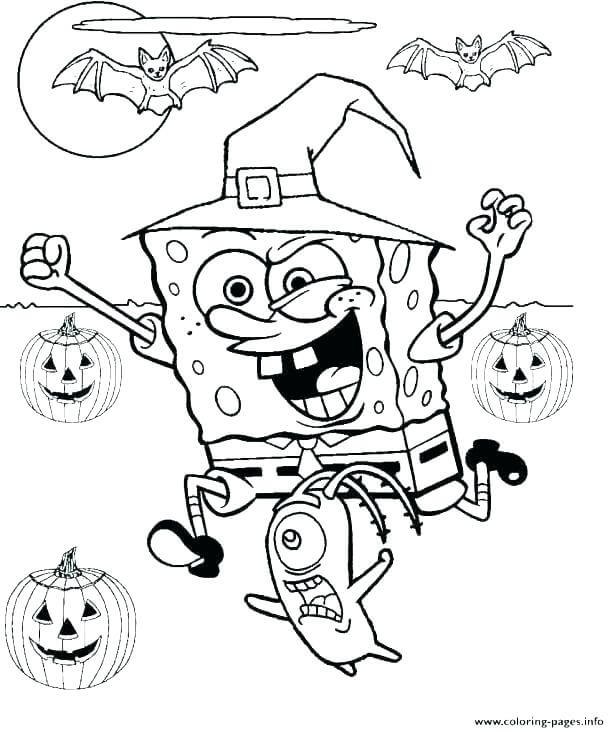 Dibujo de Bruja Bob Esponja Corriendo para Colorear