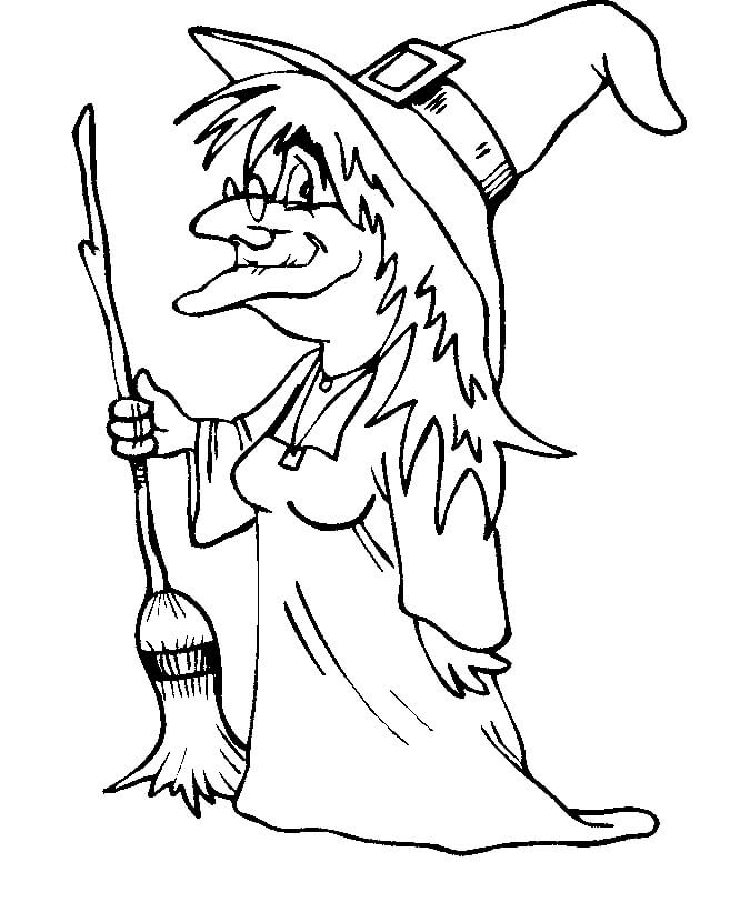 Dibujo de Bruja Divertida para Colorear