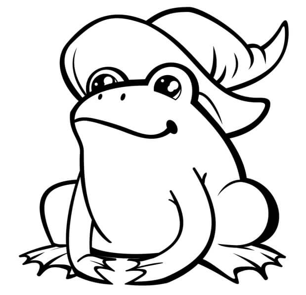 Dibujo de Bruja Rana Sonriendo para Colorear