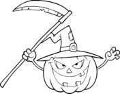 Dibujo de Jack o Lantern la Bruja Malvada para Colorear