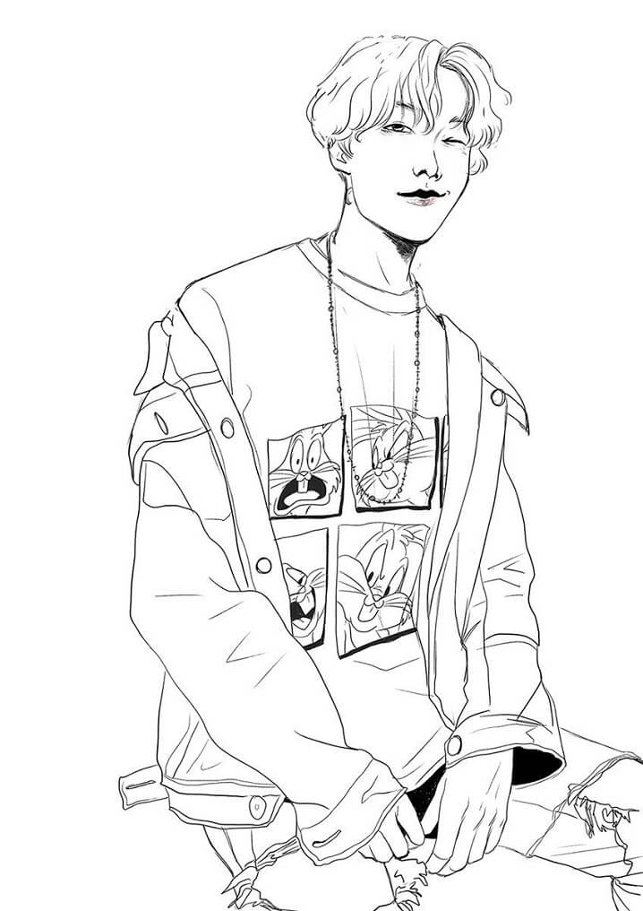 Dibujo de Bts J Hope para Colorear