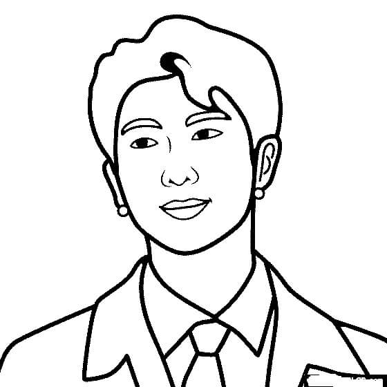 Dibujo de Bts Kim Nam Joon para Colorear