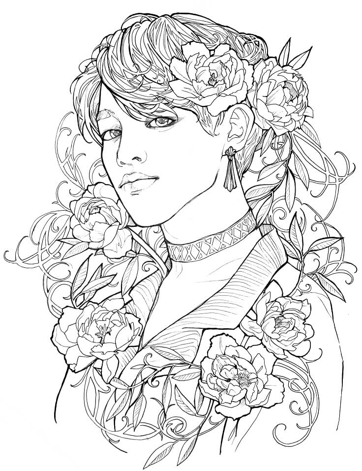 Dibujo de Park Jimin para Colorear