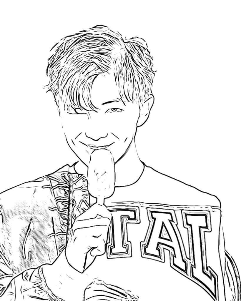 Dibujo de Rap Bts la Bestia para Colorear