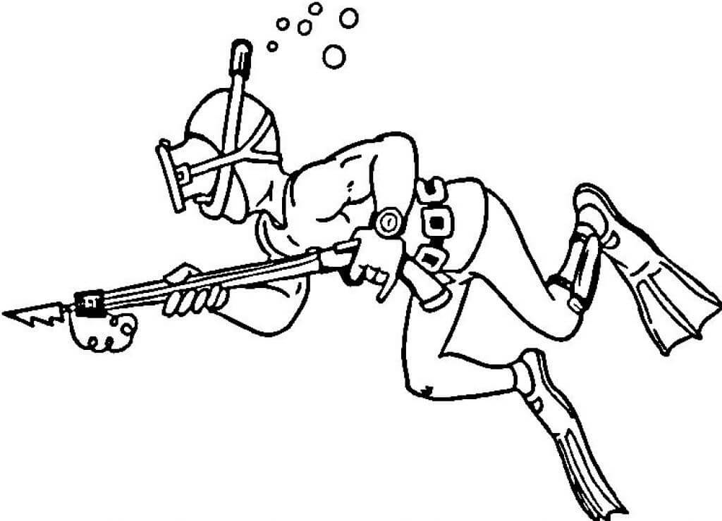Dibujo de Buceador Bsico para Colorear