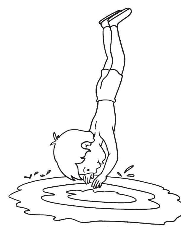 Dibujo de Bucear en el Lago para Colorear
