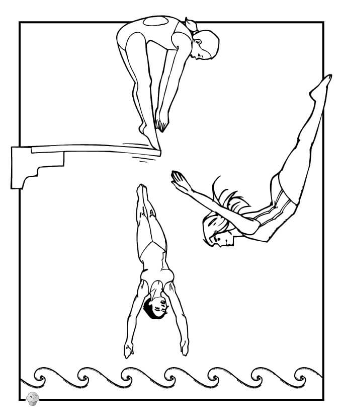 Dibujo de Buceo Olmpico para Colorear
