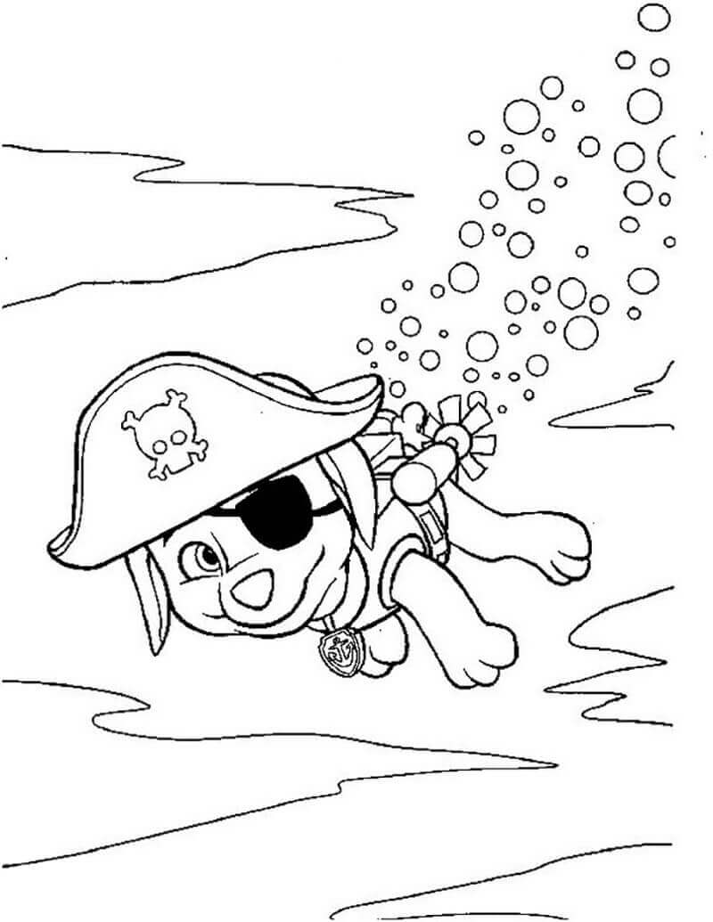 Dibujo de Buceo Zuma Paw Patrol 1 para Colorear