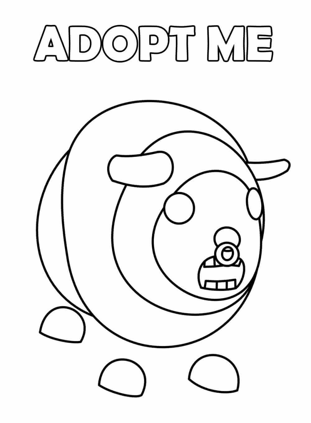 Dibujo de Bufalo Adoptame para Colorear