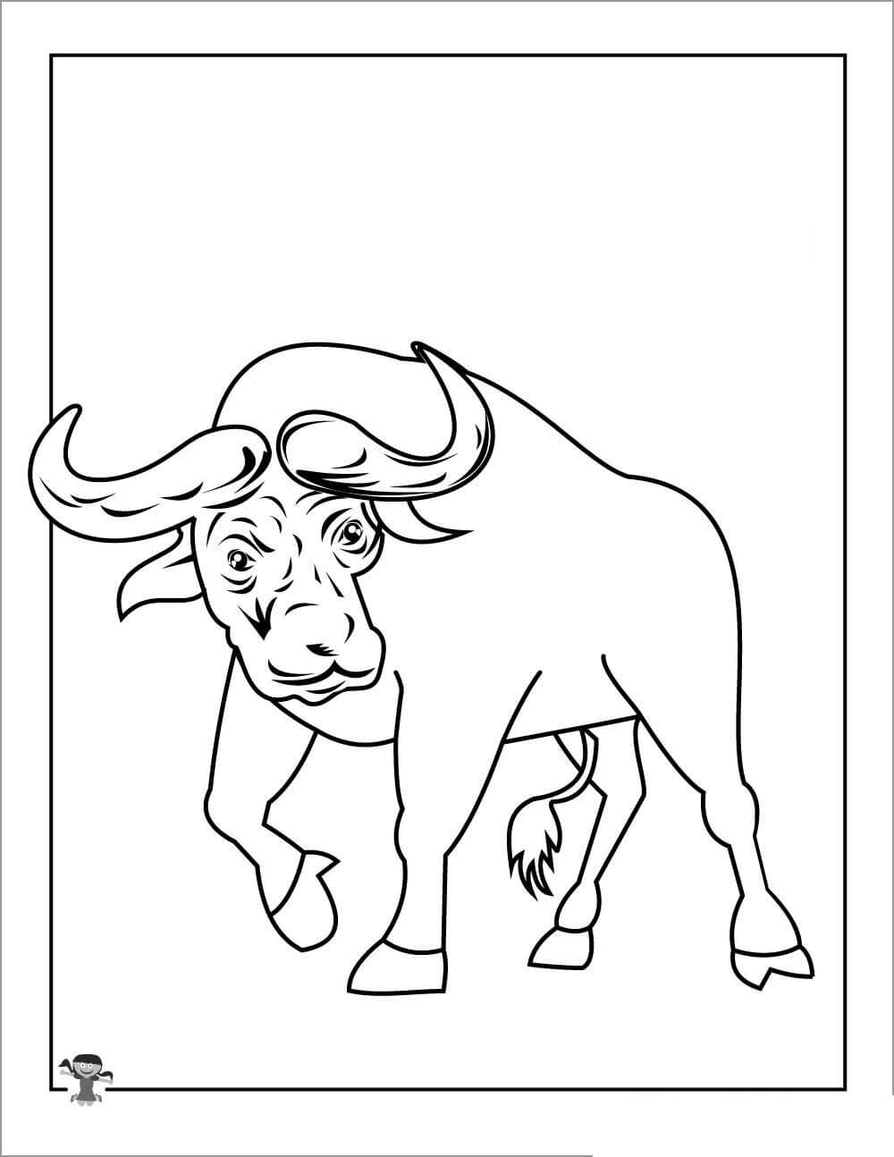 Dibujo de Bufalo Africano para Colorear