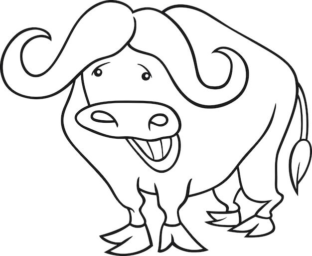 Dibujo de Bufalo Divertido para Colorear