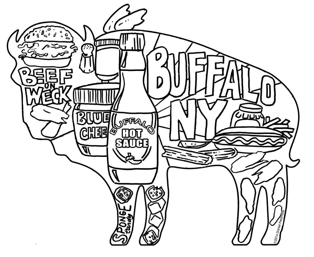 Dibujo de Bufalo Imprimible para Colorear