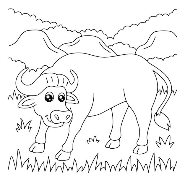 Dibujo de Bufalo Sonriente para Colorear