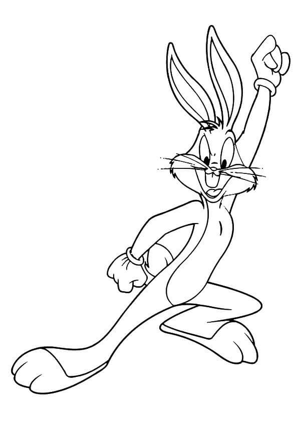 Dibujo de Bugs Bunny Feliz para Colorear