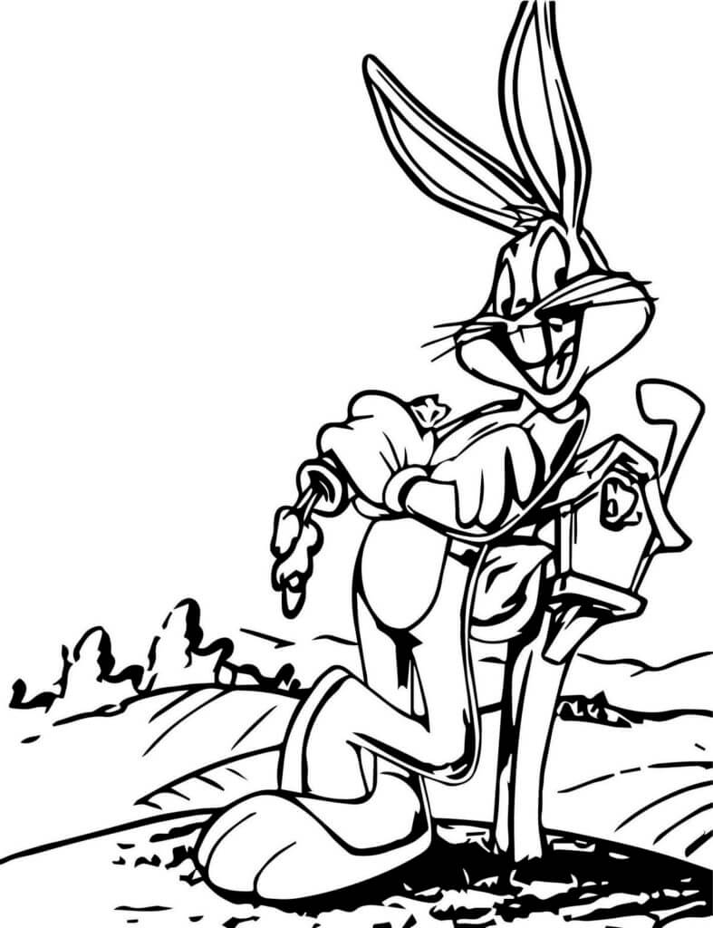 Dibujo de Bugs Bunny Normales para Colorear