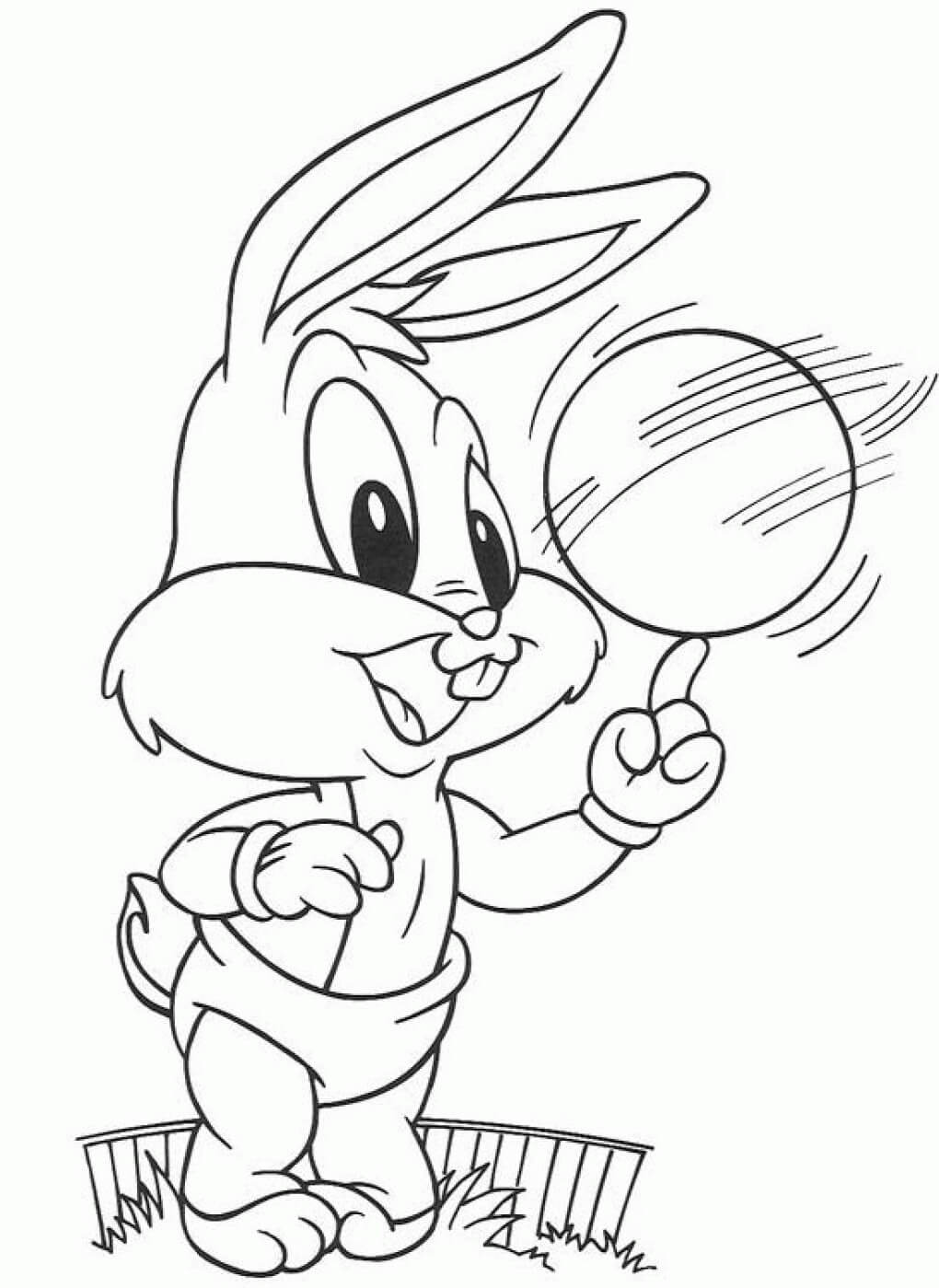 Dibujo de Bugs Bunny con Pelota para Colorear