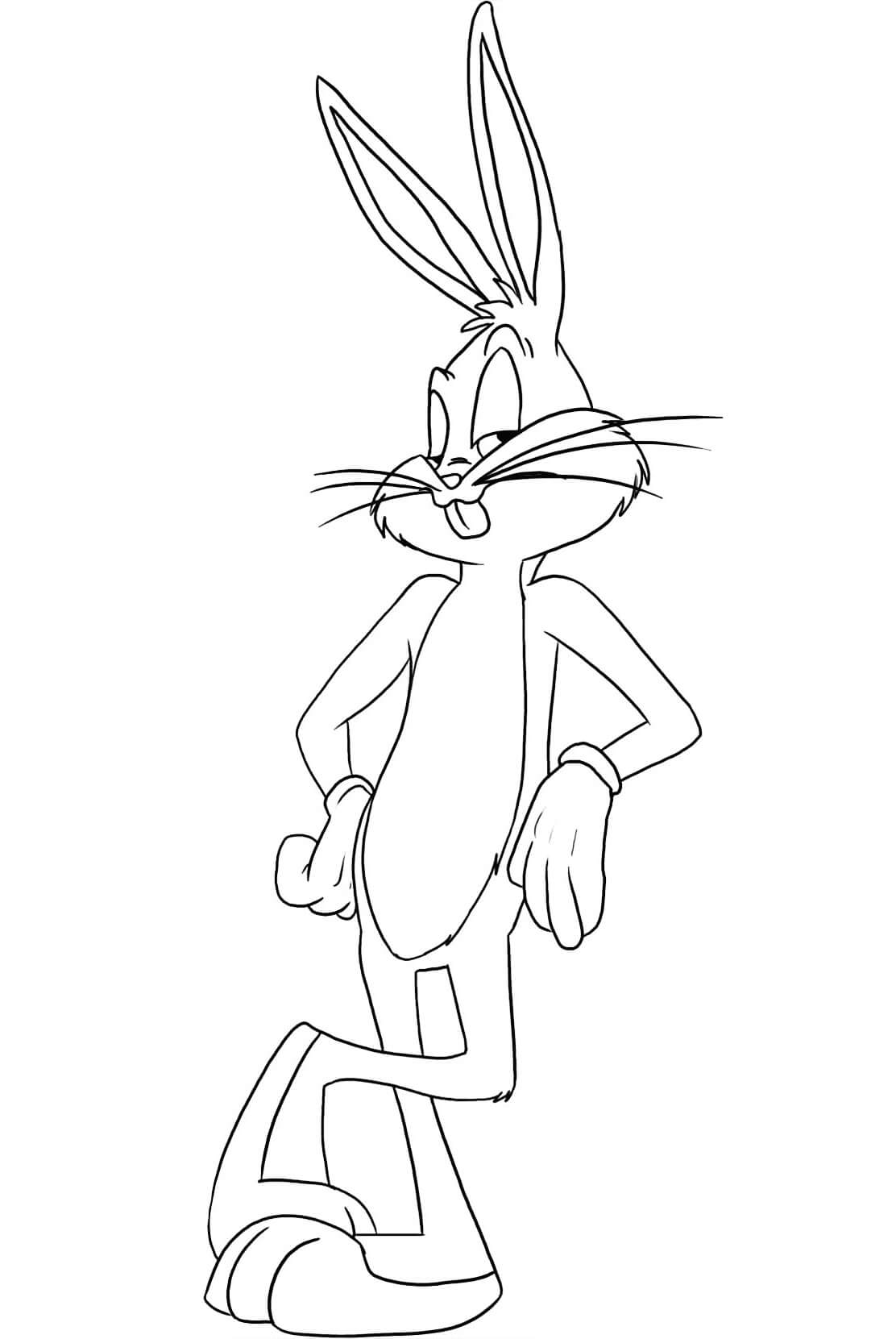Dibujo de Bugs Bunny de Looney Tunes para Colorear
