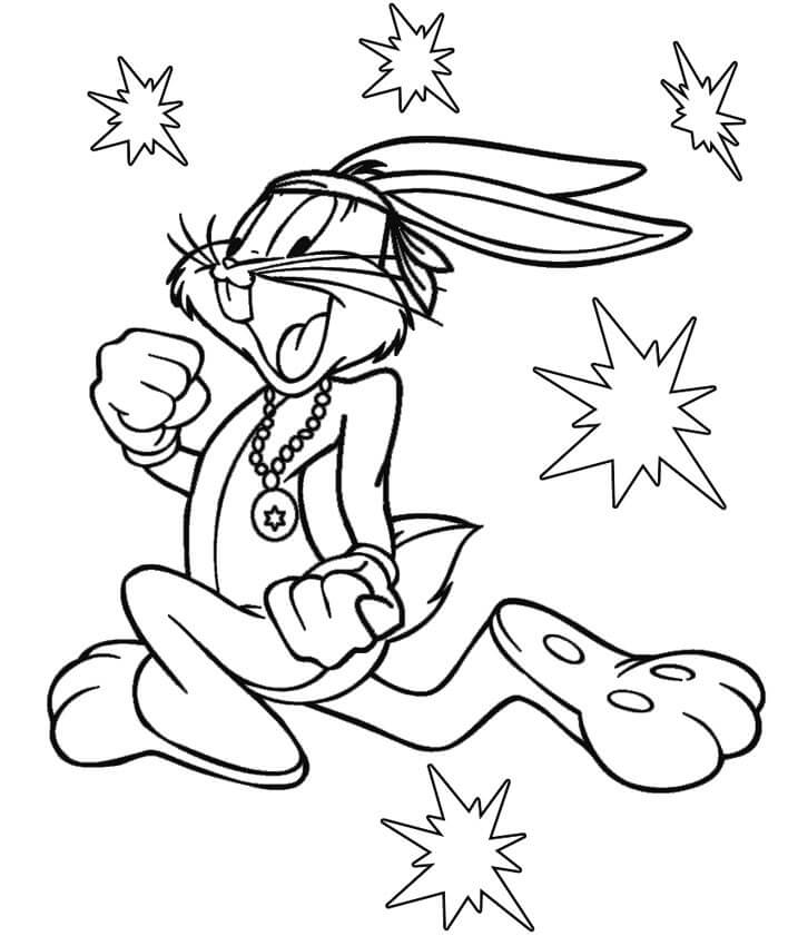 Dibujo de Conejito Bugs Bsico para Colorear