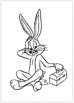 Dibujo de Conejito Preocupado de los Insectos para Colorear