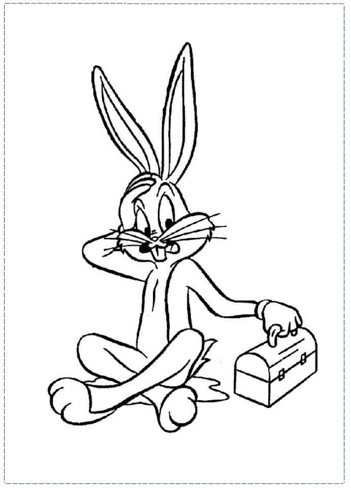 Dibujo de Conejito Preocupado de los Insectos para Colorear