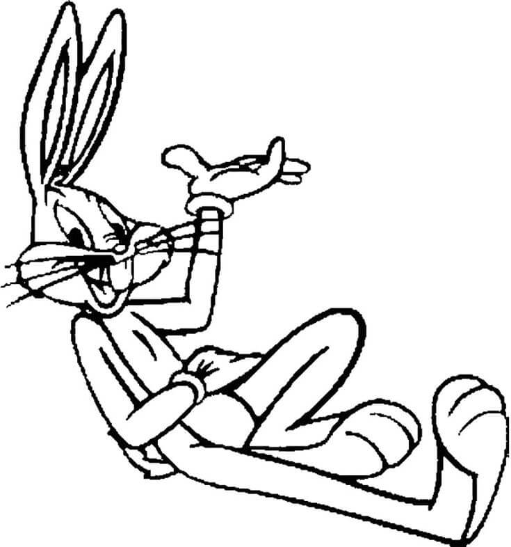 Dibujo de Dibujando Bugs Bunny Acostado para Colorear