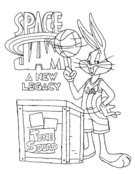 Dibujo de Tune Escuadrn Bugs Bunny para Colorear