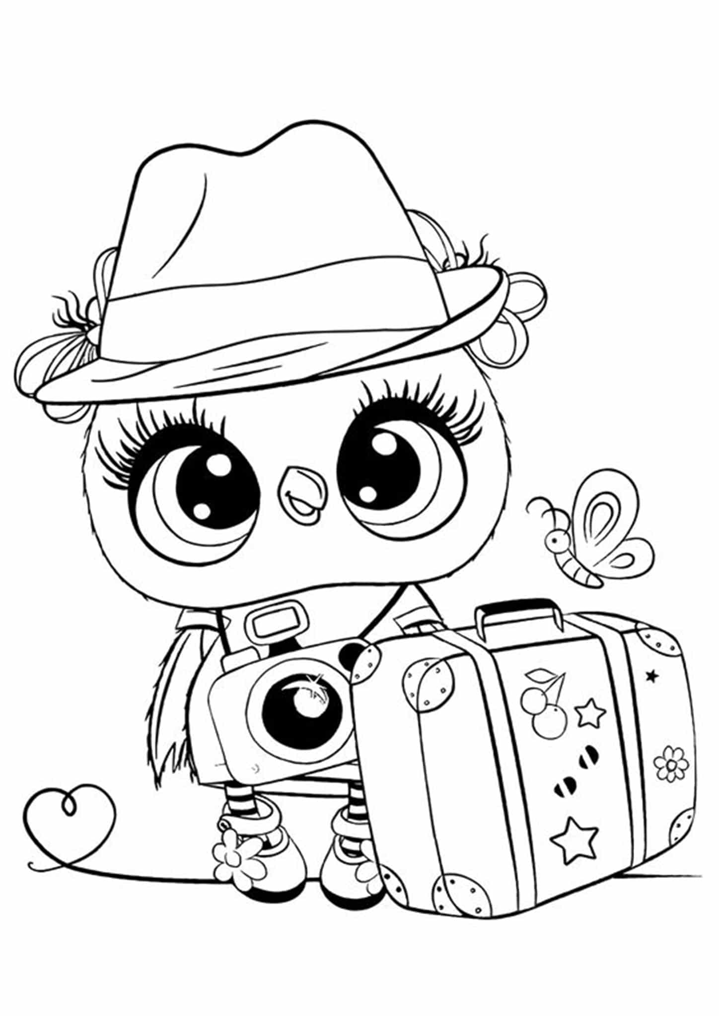 Dibujo de Búho de Dibujos Animados para Colorear