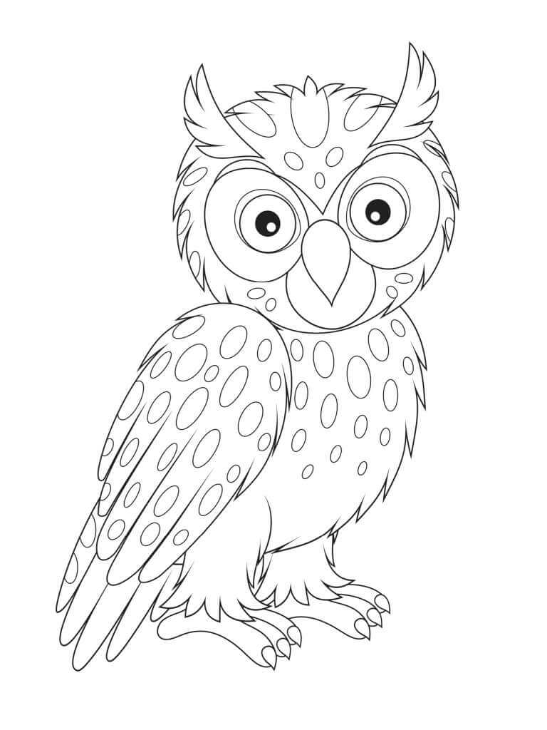 Dibujo de Búho Dulce para Colorear