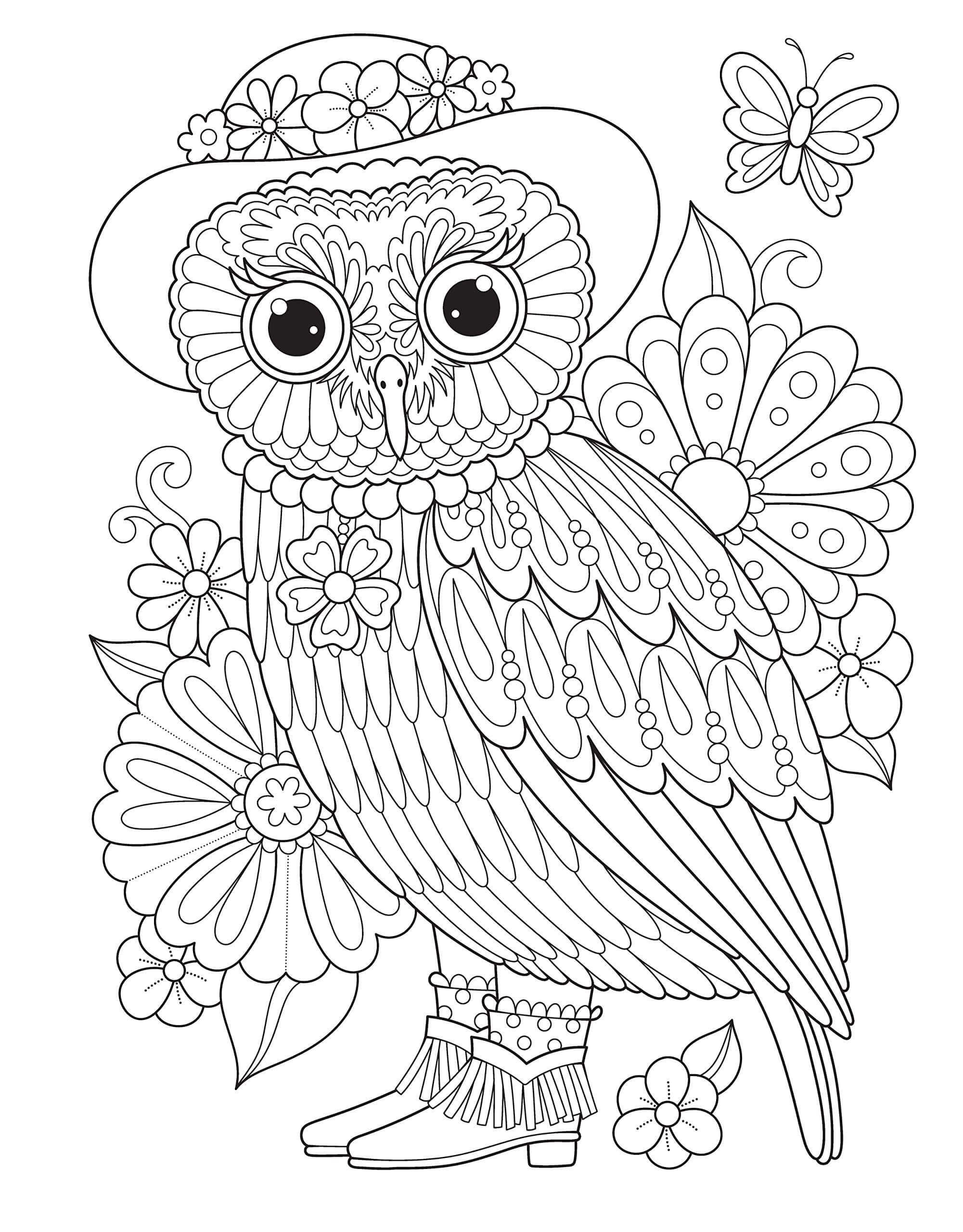 Dibujo de Búho Groovy para Colorear