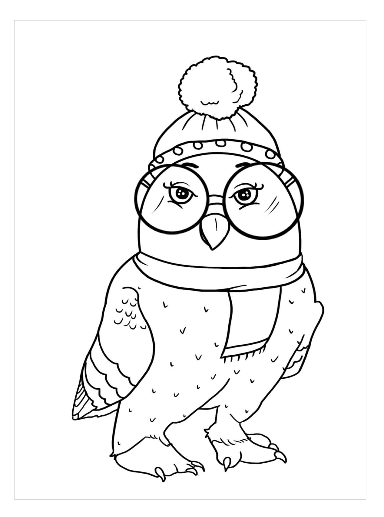 Dibujo de Búho Nevado para Colorear