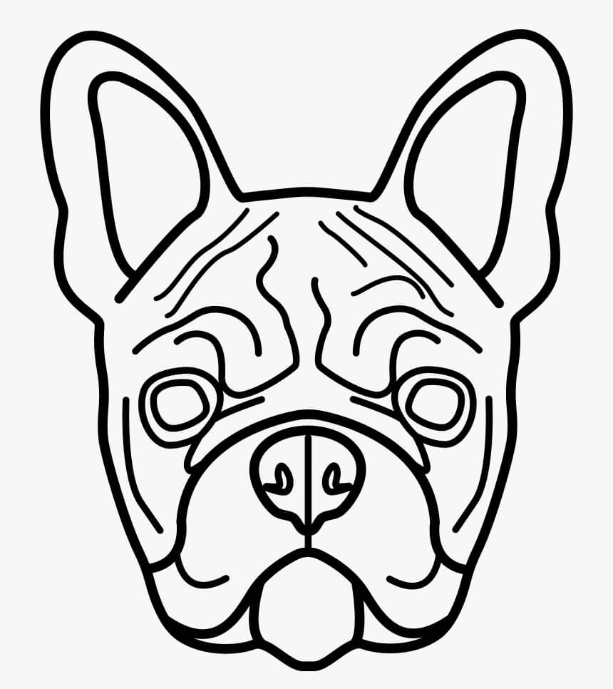 Dibujo de Bulldog Cabeza para Colorear
