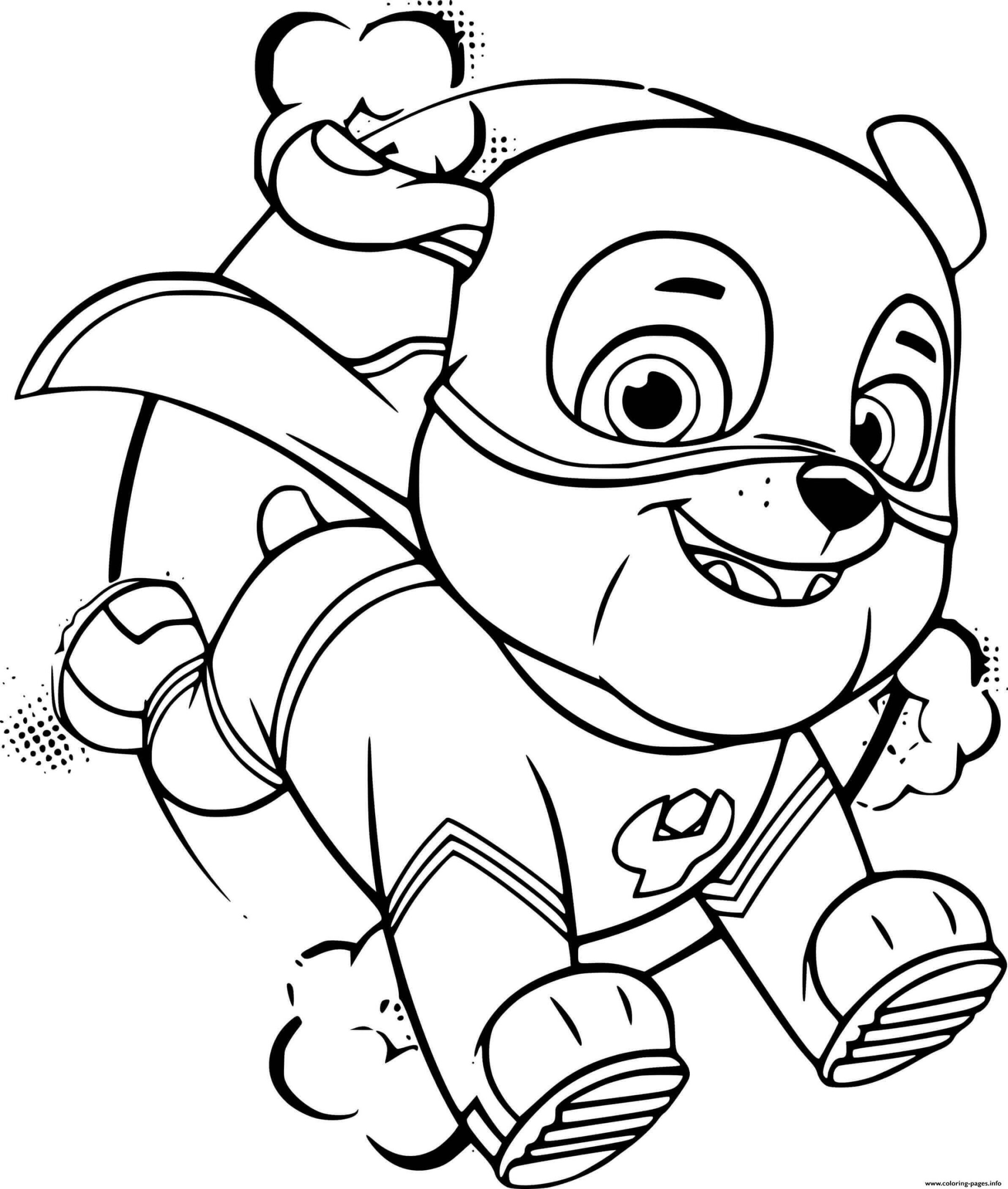 Dibujo de Bulldog Corriendo Scaled para Colorear