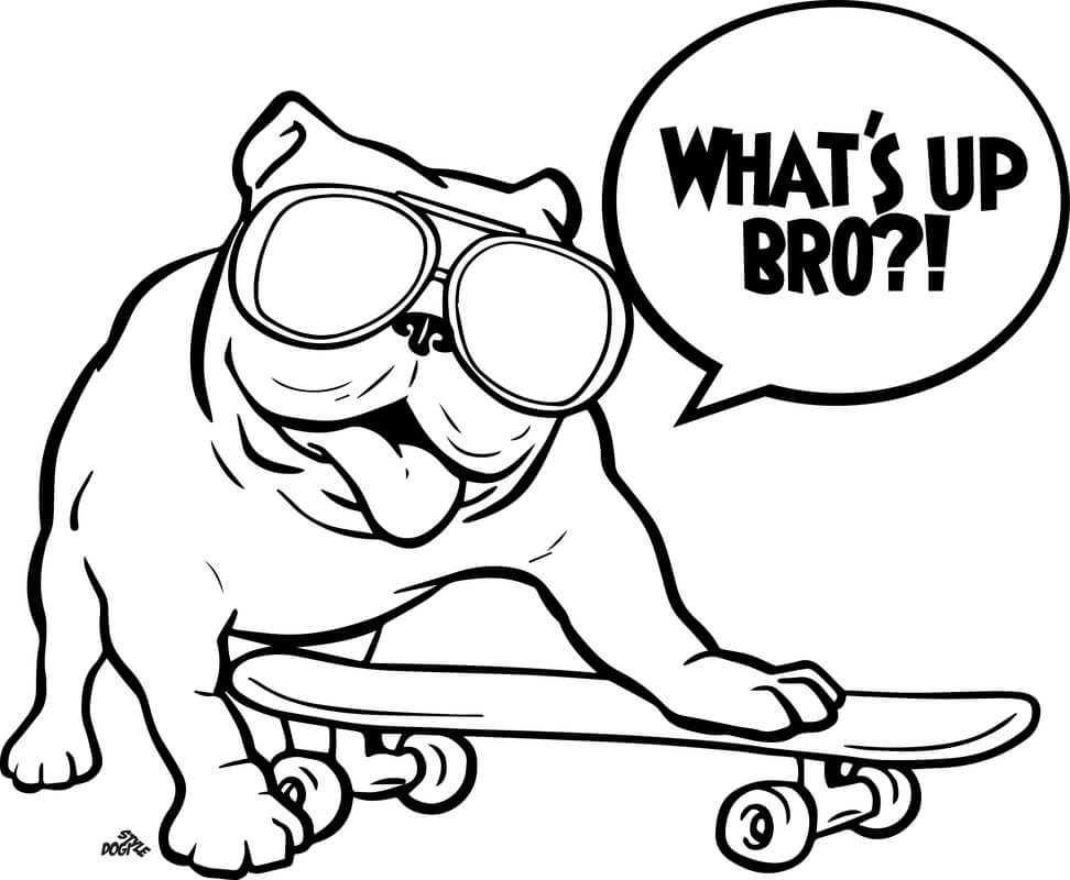 Dibujo de Bulldog Guay para Colorear