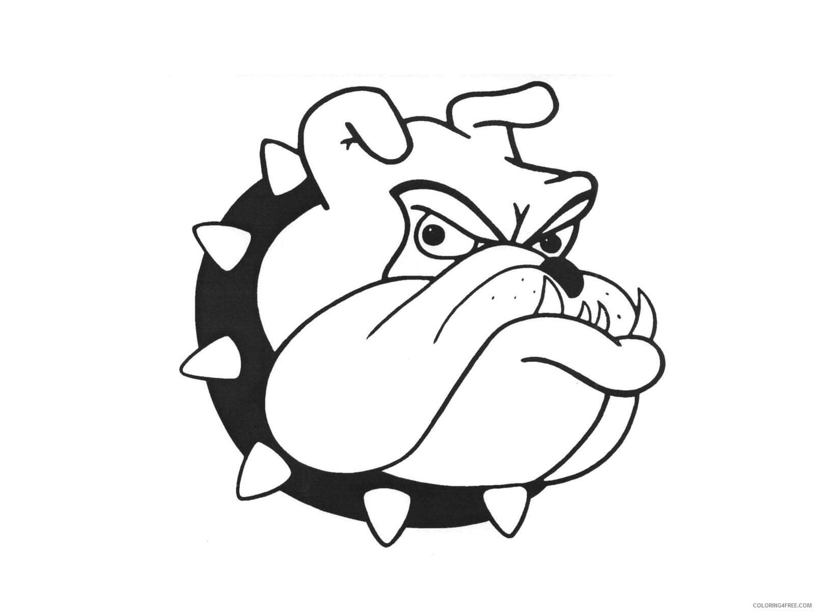 Dibujo de Bulldog de Cabeza Simple para Colorear
