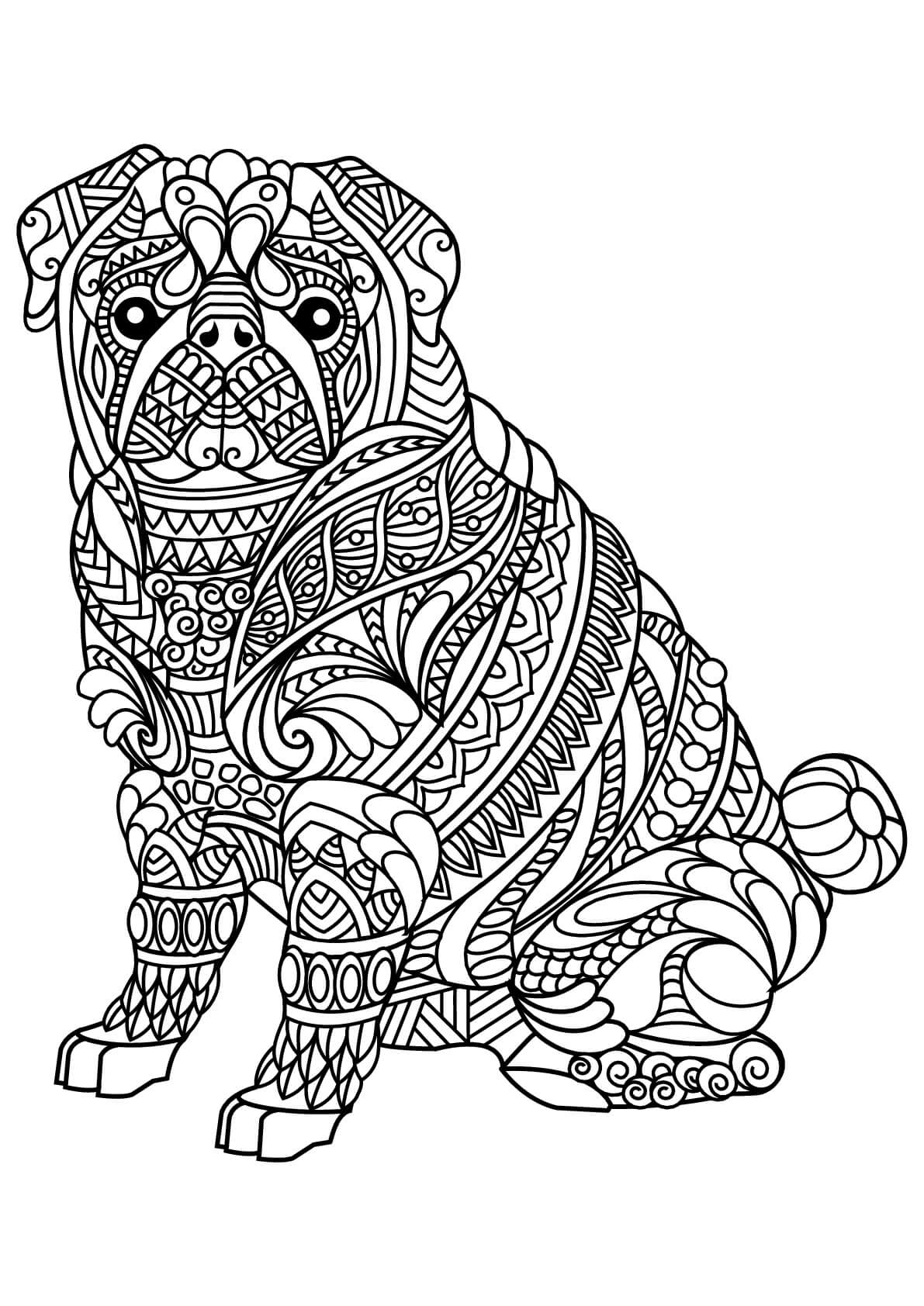 Dibujo de Bulldog Es para Adulto para Colorear