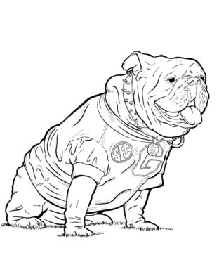Dibujo de Bulldogs de Georgia para Colorear