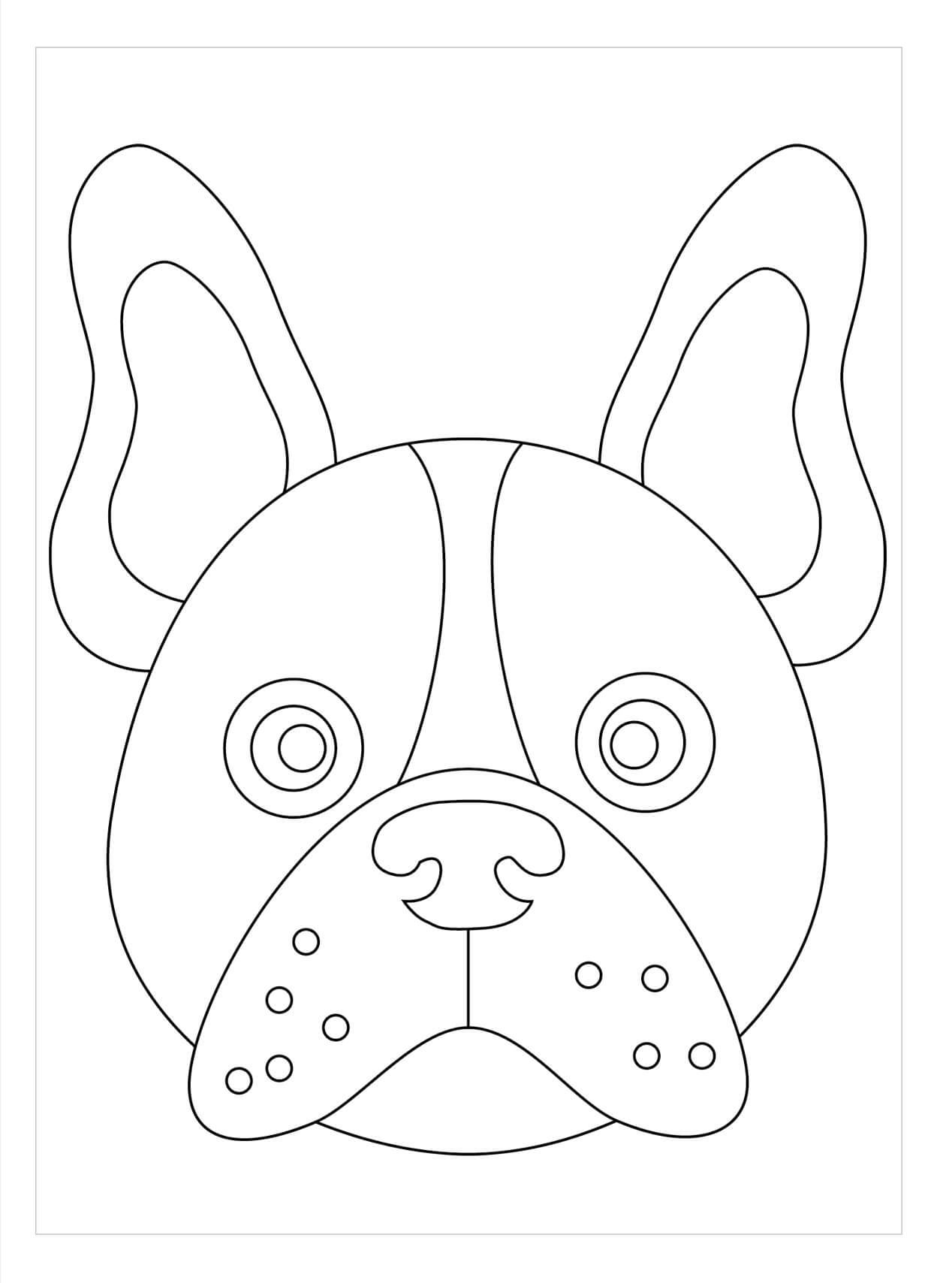 Dibujo de Cabeza de Bulldog Francs para Colorear
