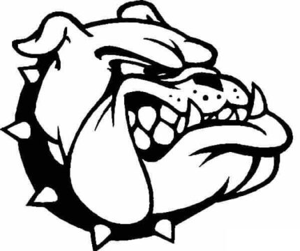 Dibujo de Head Bulldog Angry para Colorear