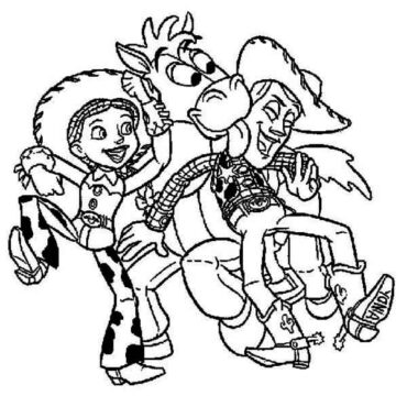 Dibujo de Jessie Bullseye y Woody Bailan para Colorear