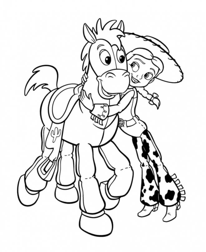 Dibujo de Jessie Abraza Bullseye para Colorear