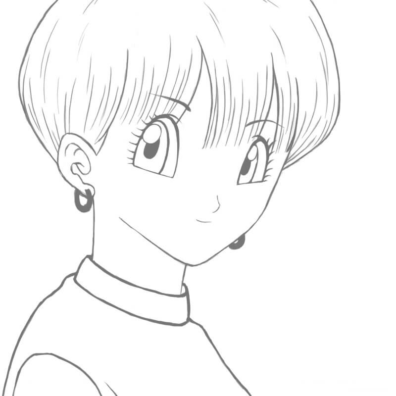 Dibujo de Cara Dama Bulma para Colorear