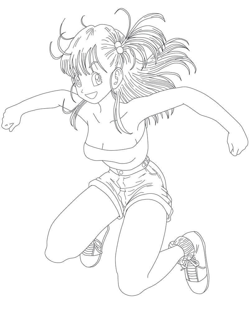 Dibujo de Bulma Saltando para Colorear