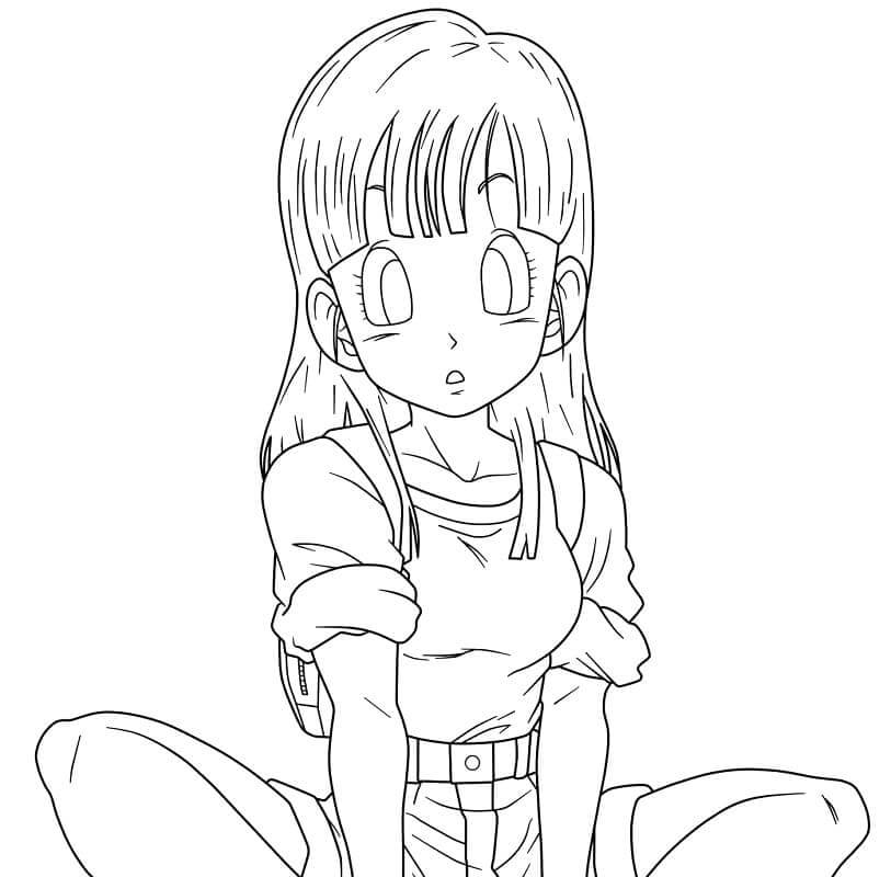 Dibujo de Bulma Sentada para Colorear