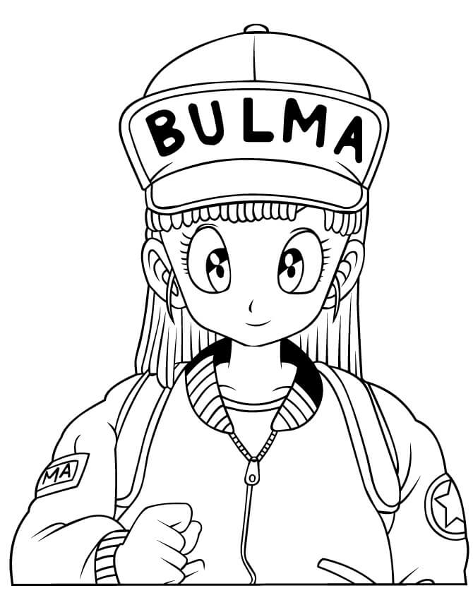 Dibujo de Cara Bulma Sonriendo para Colorear