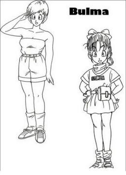 Dibujo de Dama y Pequea Bulma para Colorear
