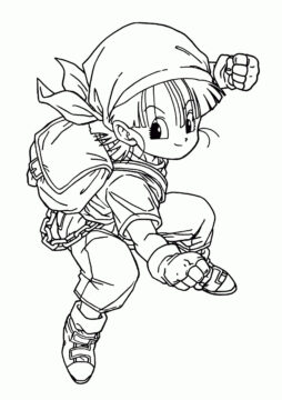 Dibujo de Pequea Bulma Peleando para Colorear