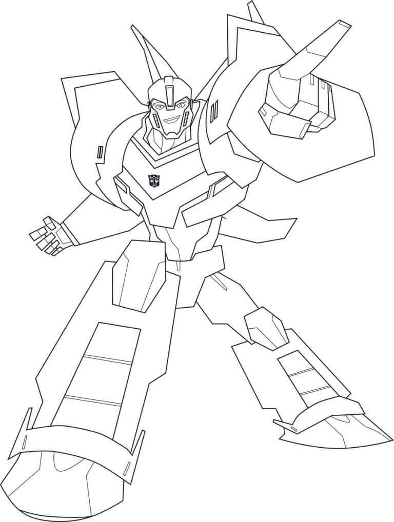 Dibujo de Bumblebee Est Sonriendo para Colorear