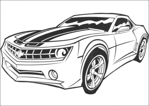 Dibujo de Coche Bumblebee para Colorear